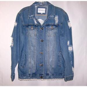 The Style Between Us - Distressed Jean Jacket - Denim - S/M